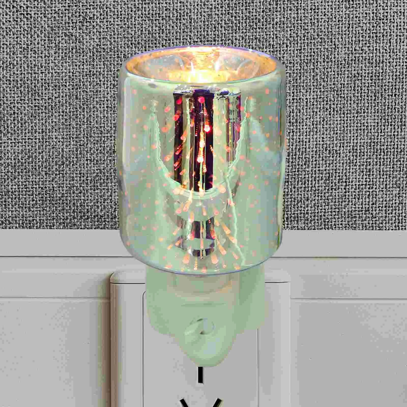 Lampu Aroma Plug-in hangat, lilin peleburan 3D kaca wangi listrik warna-warni
