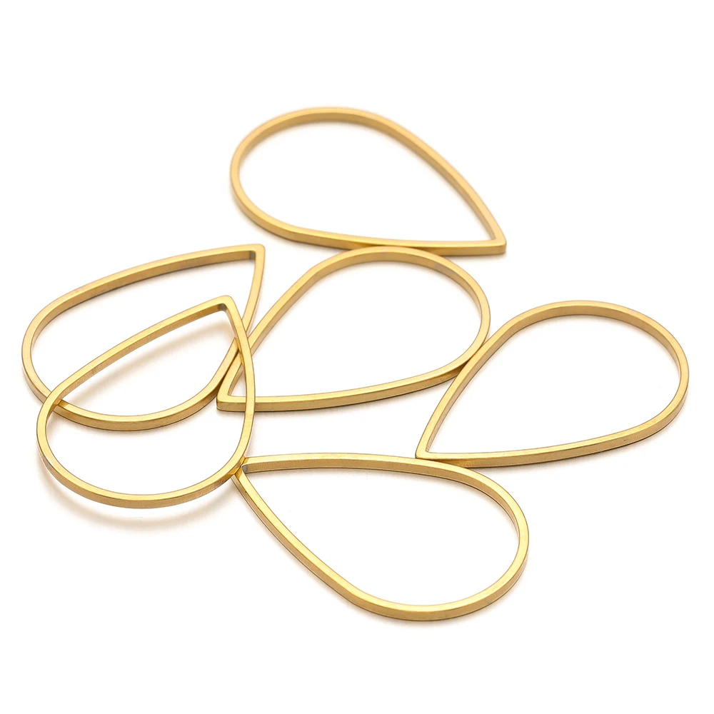 20/50pcs Stainless Steel Gold Plated Design Cut Cabochons Shaped Pendants Charms for Diy Necklaces Bracelets Making Accessories