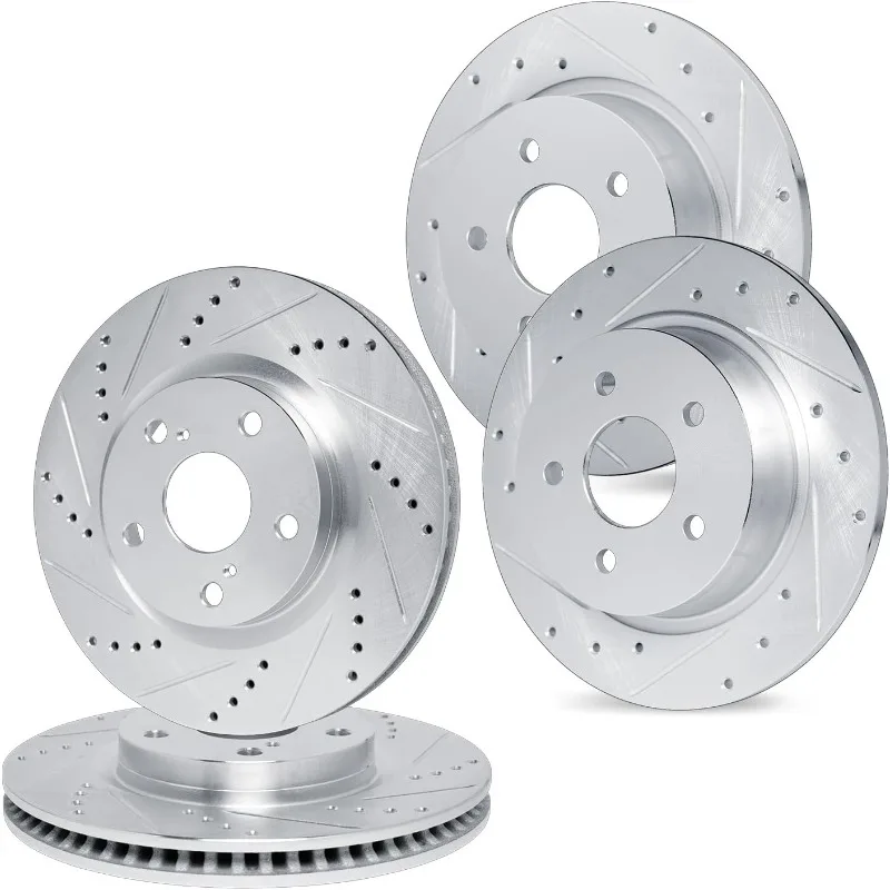 home.Front Rear Brake Rotor Kit |Brake Rotors| Brake Disc |Drilled and Slotted|fits 2013-2020 Ford Fusion; Lincoln MKZ