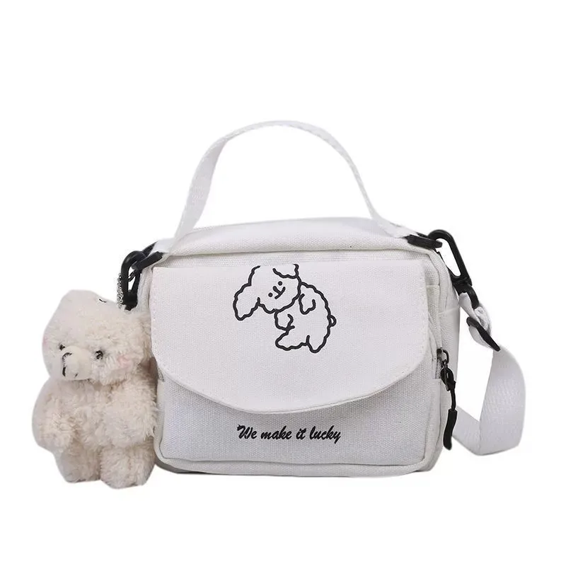 

Fashion Canvas Shoulder Bag Cartoon Harajuku Style Crossbody Bag Large Capacity Handbag Underarm Bag Women Girls