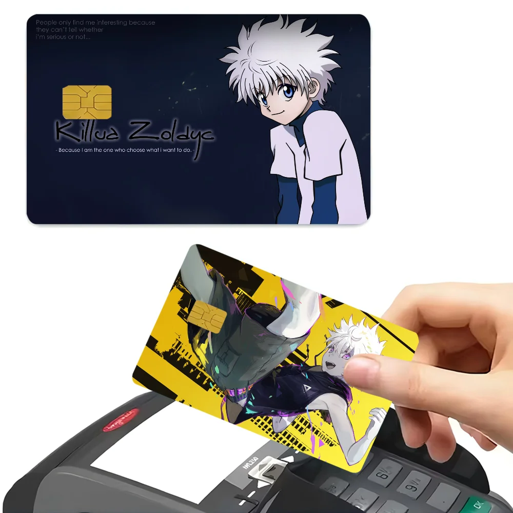 Hunter X Hunter Killua Zoldyck Anime Cartoon Bear Skin Sticker Film Tape Case For Big Credit Debit Card Front Side