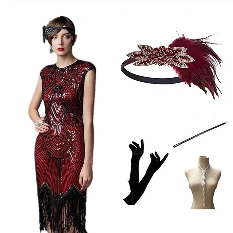 فستان Loween Retro Sequin Dr للسيدات Faion 920S فستان Par Ensemble ort تنورة واسعة Sle No Sve تصميم متوسط الخصر