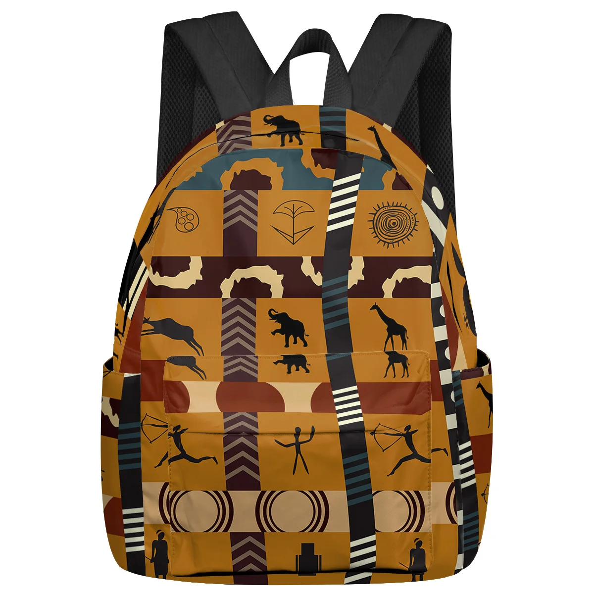 African Style Tribal Culture Elephant Giraffe Backpacks Custom School Bags Laptop Backpack Men Women Female Travel Mochila