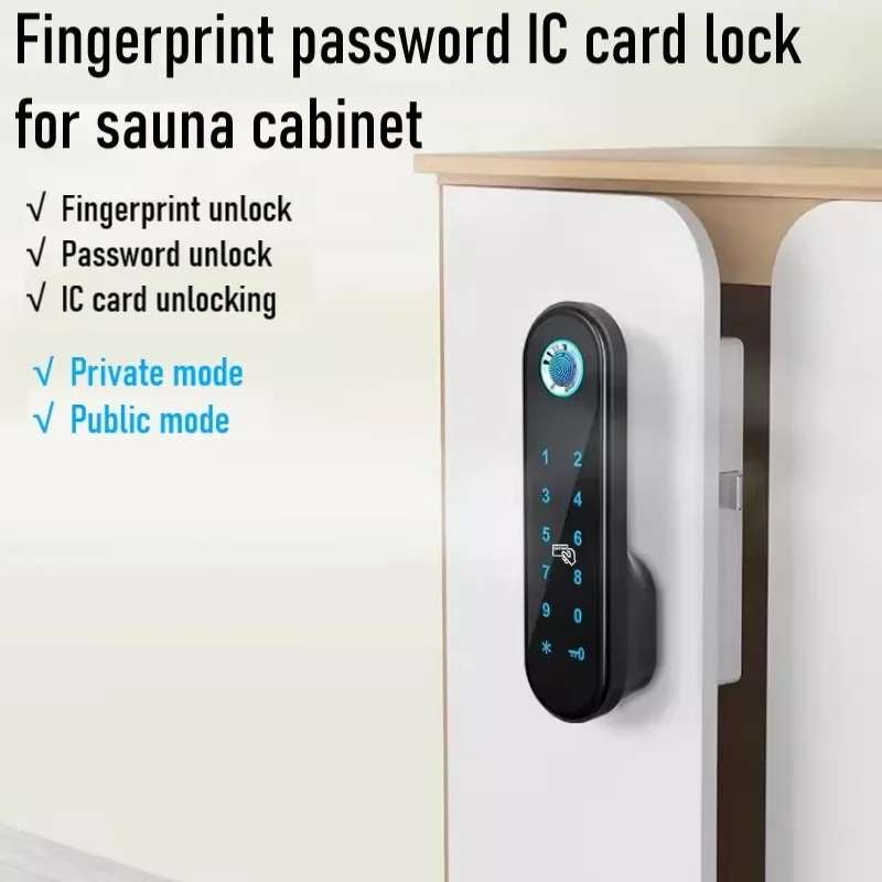 Sauna Cabinet Door Lock Fingerprint Drawer Lock Fingerprint Password IC Card Unlock Smart Lock Zinc Alloy Smart Electronic Locks