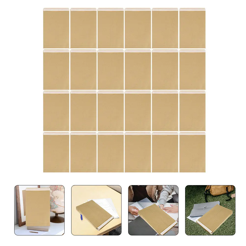

100Pcs Premium Kraft Paper Envelopes Elegant Thick Brown Document Bags for Holiday Cards Announcements Letters Personal Mail