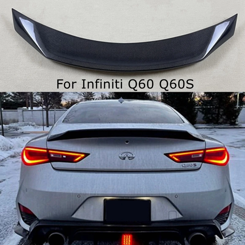 

For Infiniti Q60 Q60S 2013 - 2023 Carbon Fiber / FRP Rear Spoiler Trunk Wing