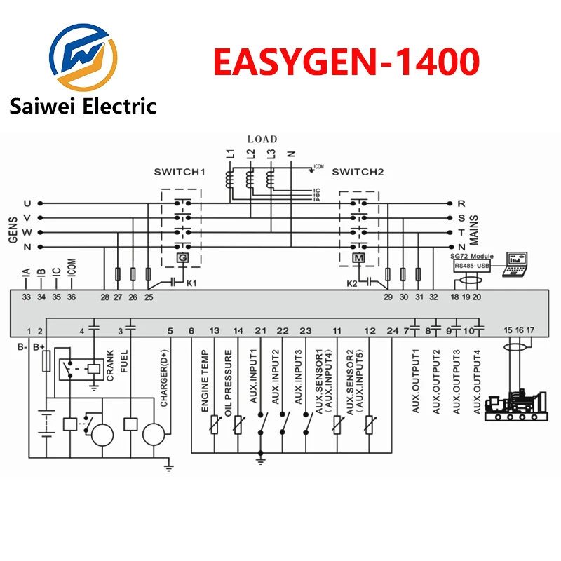 WOODWARD easYgen-1400 easYgen-1600 easYgen-1800 Generator set controller AMF+standalone automation+remote signal switch