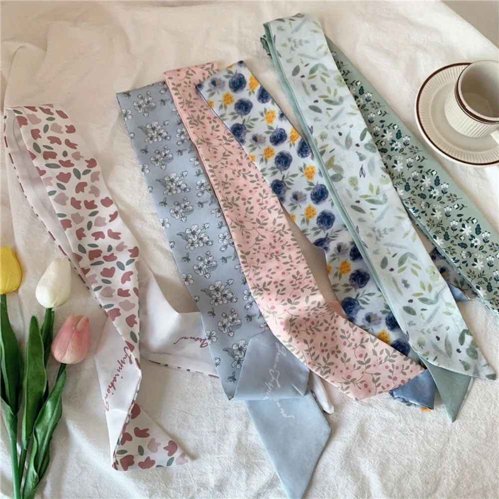 

6pcs Spring and Summer Floral Hairbands Braided Hair Ribbons Elegant Scarves Retro Long Hair Accessories