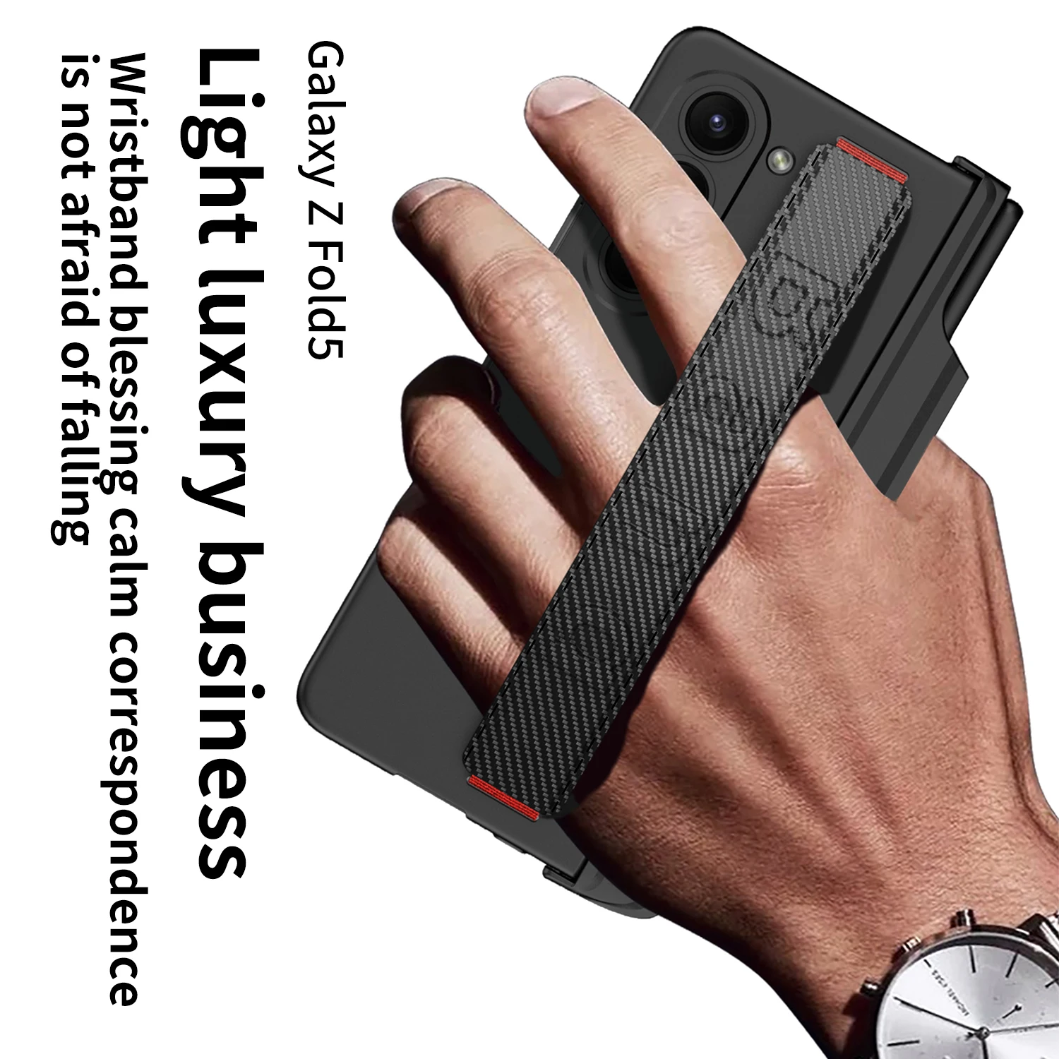 Original Case For Samsung Galaxy Z Fold 5 4 5G Case Magnetic Hinge Pen Holder Wrist Band Screen Glass Cover For Galaxy Z Fold5 4