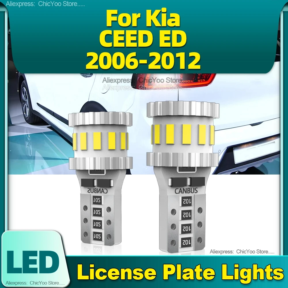 

2PCS T10 LED Canbus Bulb 6000K W5W Car License Plate Lamps 12V CSP Chip For Kia CEED ED 2006 2007 2008 2009 2010 2011 2012