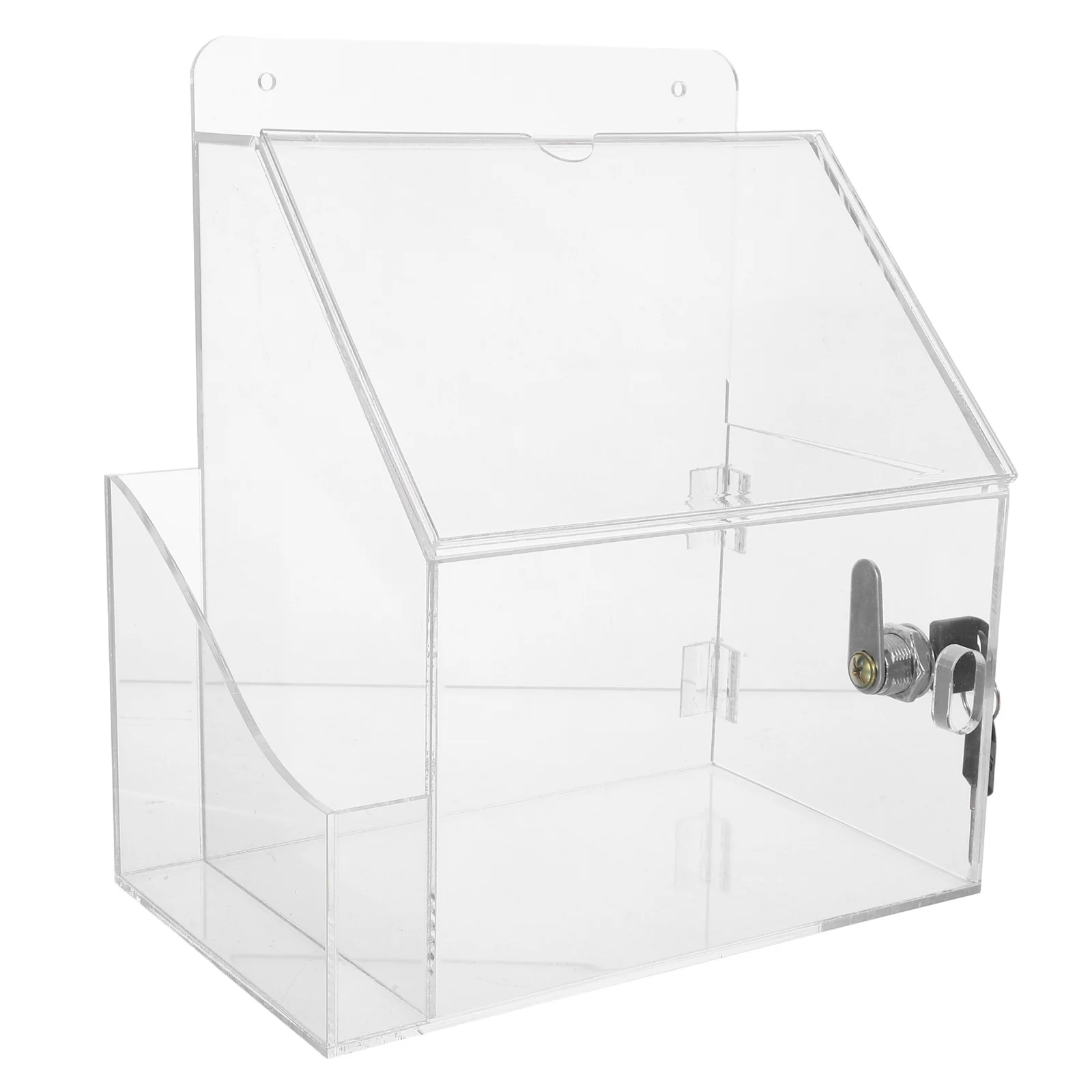 

Clear Acrylic Multifunctional Ballot Box Transparent Raffle Ticket Donation Suggestion Collection Box for Fundraising Voting