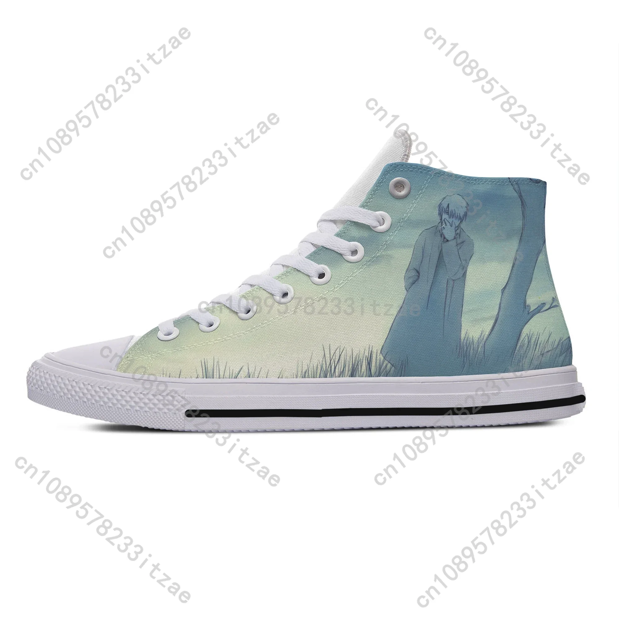 Hot Cool Fashion Summer Funny Cartoon High Quality Sneakers Casual Shoes Men Women  Anime Mushishi High Top Classic Board Shoes view 4