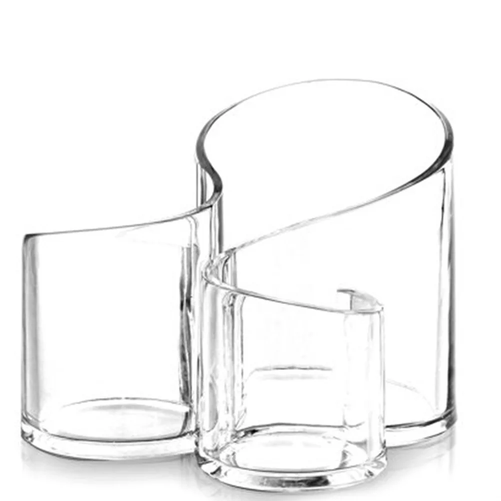 

Clear Acrylic Storage Box Creative Organizer Makeup Brushes Eyebrow Pencil Holder Transparent Desk Storage Canister