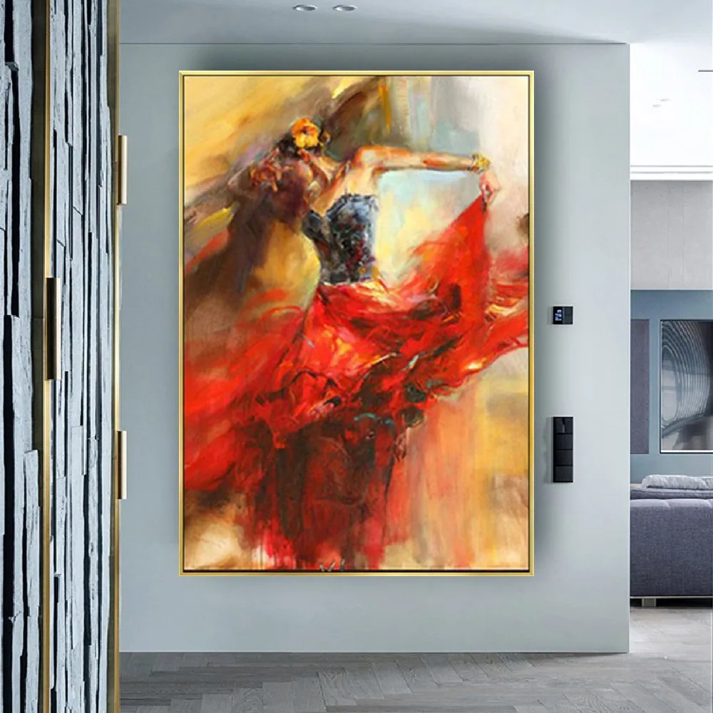 

Abstract Painting Decor Living Room Contemporary Dancer Picture Hand Painted Canvas Oil Paintings Large Salon Artwork For Indoor