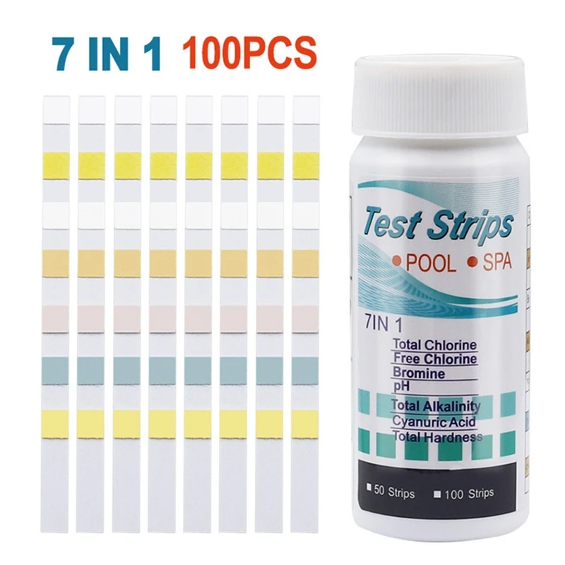 Testing Strip for Pool Total & Free Bromine pH Hardness & Chlorine Test Meter K0AB