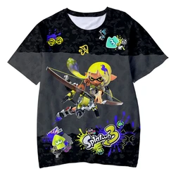 Splatoon 3 T-Shirts Anime Graffiti Shooting Game  3D TShirt Fashion Kids Casual Boys Girls Unisex Kawaii Round Neck Tshirt Tops