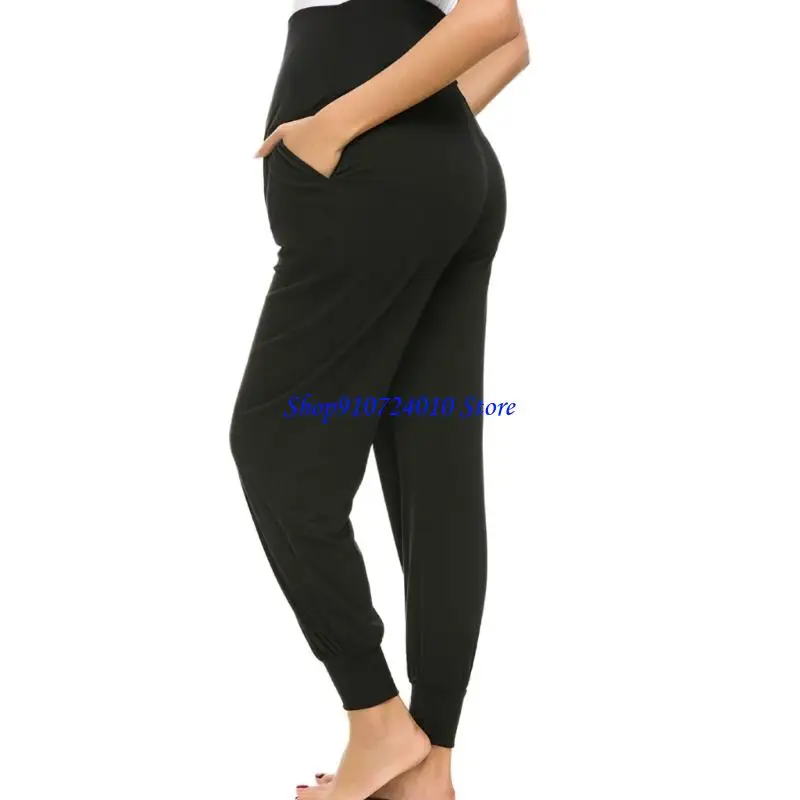 77HD سروال الحمل للتدريبات والملابس الكاجوال بنطلون تمرين الأمومة #3