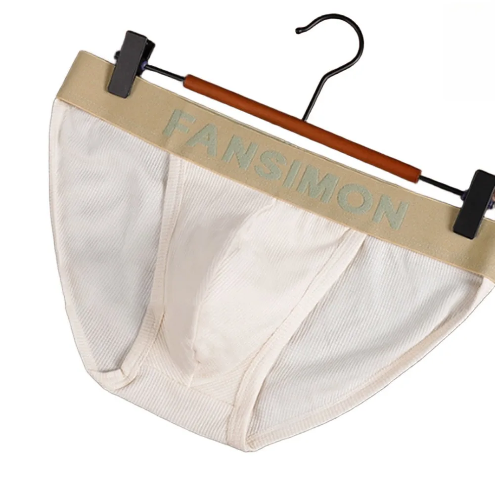 Men Sexy High Fork Briefs Thongs Bulge Pouch Underwear Solid Color Plaid Panties Shorts Breathable Sports Underpants