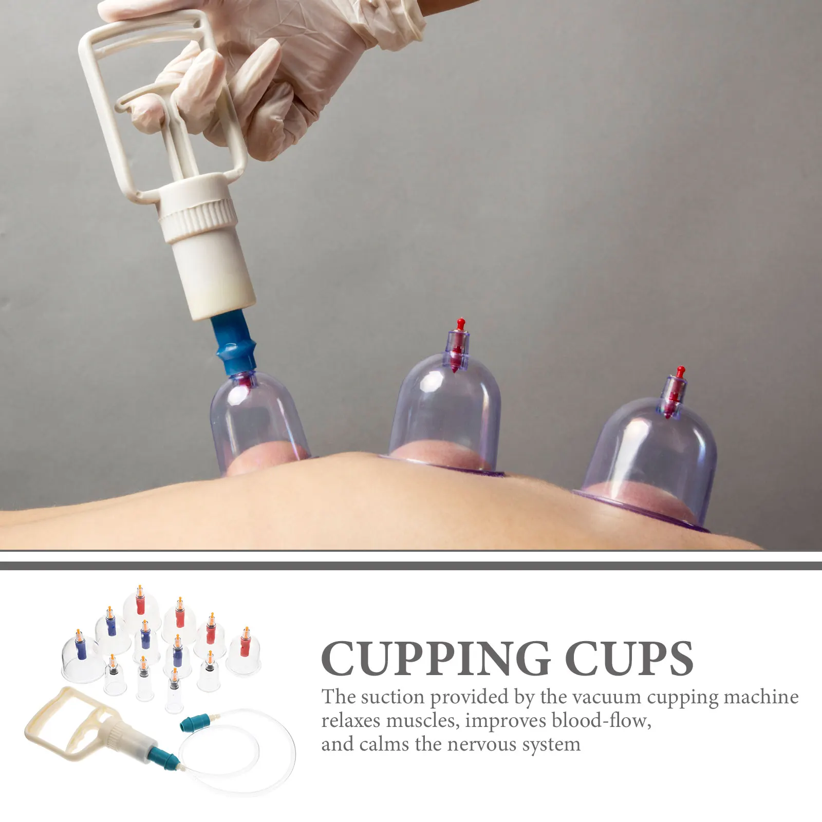 

1Set Vacuum Cupping Cups Thickened Transparent Professional Home Massage Device Relax Muscle Blood Flow Therapy Tool