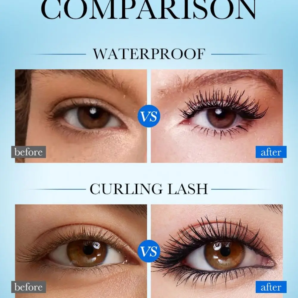 SADOER กันน้ํา Curling มาสคาร่าหนายาว Smudge-proof อวบเข้ารหัสยาวนาน Curling ขนาดใหญ่แต่งหน้าเครื่องมือแต่งหน้า