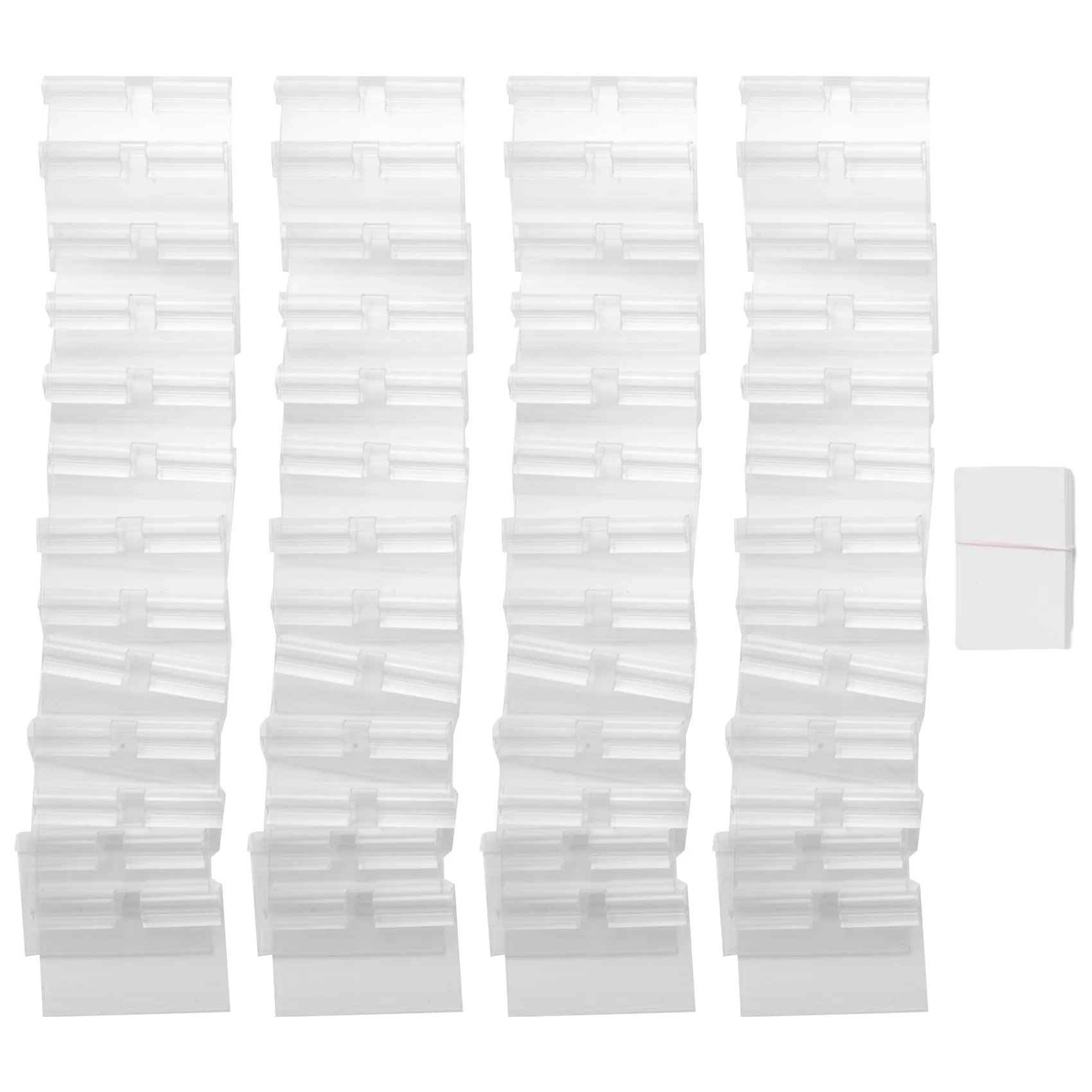 50Pcs Clear Plastic Label Holder Price Tag, Shelf Label Clip Removable Label Holder for Storage Bins Basket Labels