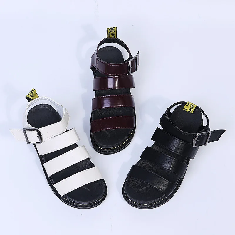 2024 New Platform  Sandal Peep Toe Metal Buckle Car Stitch Roman Sandal Large Size Casual Sport Women\'s Sandal