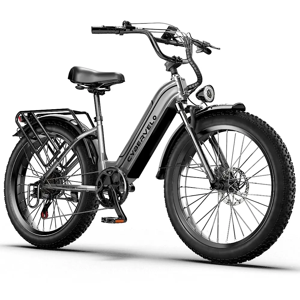 Cybervelo 750W Peak Electric Bike for Adults,up 80 Miles Removable Battery Ebike, 26" Electric E Bike with 7-Speed,Adult Electri image 16