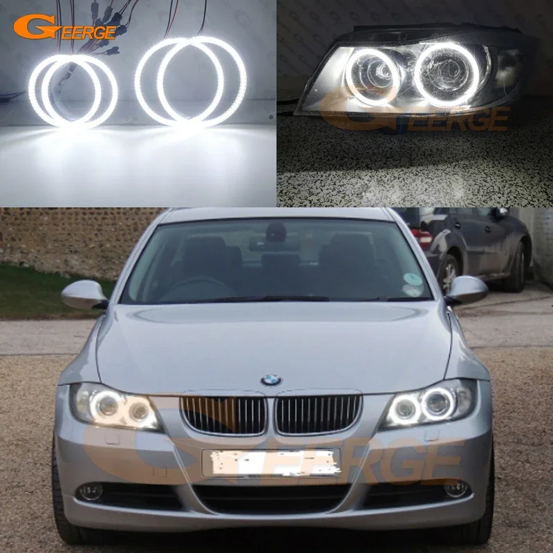 

For BMW 3 Series E90 E91 Pre LCI 2005 2006 2007 2008 Day Light Ultra Bright SMD LED Angel Eyes Halo Rings Kit Halo Rings