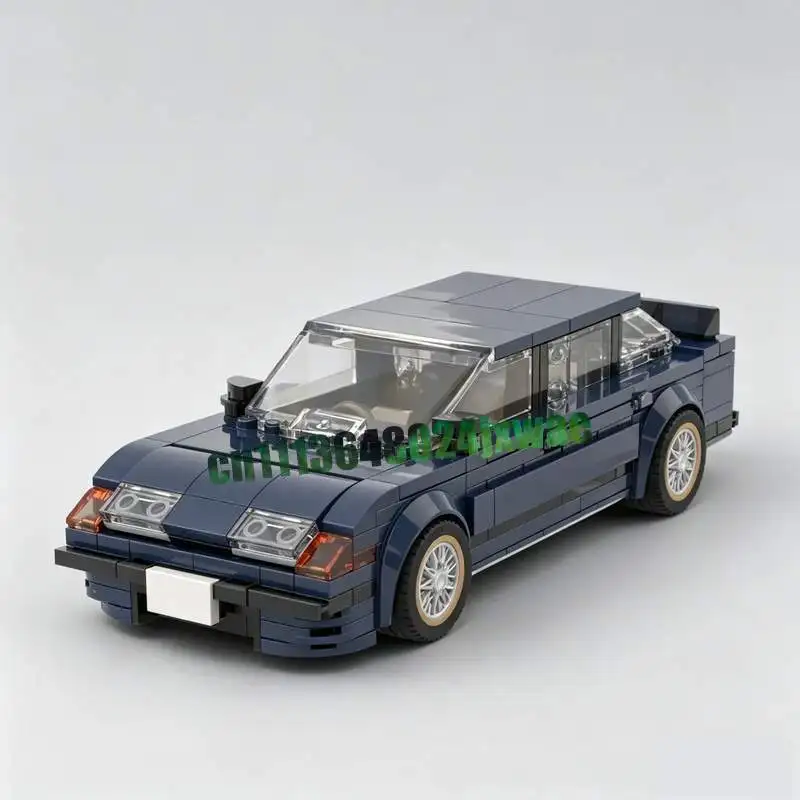 345Parts Classic Retro Executive Saloon Car Model Moc Custom Puzzle Vehicle Building Blocks Assembly Toy Collection Gift Display