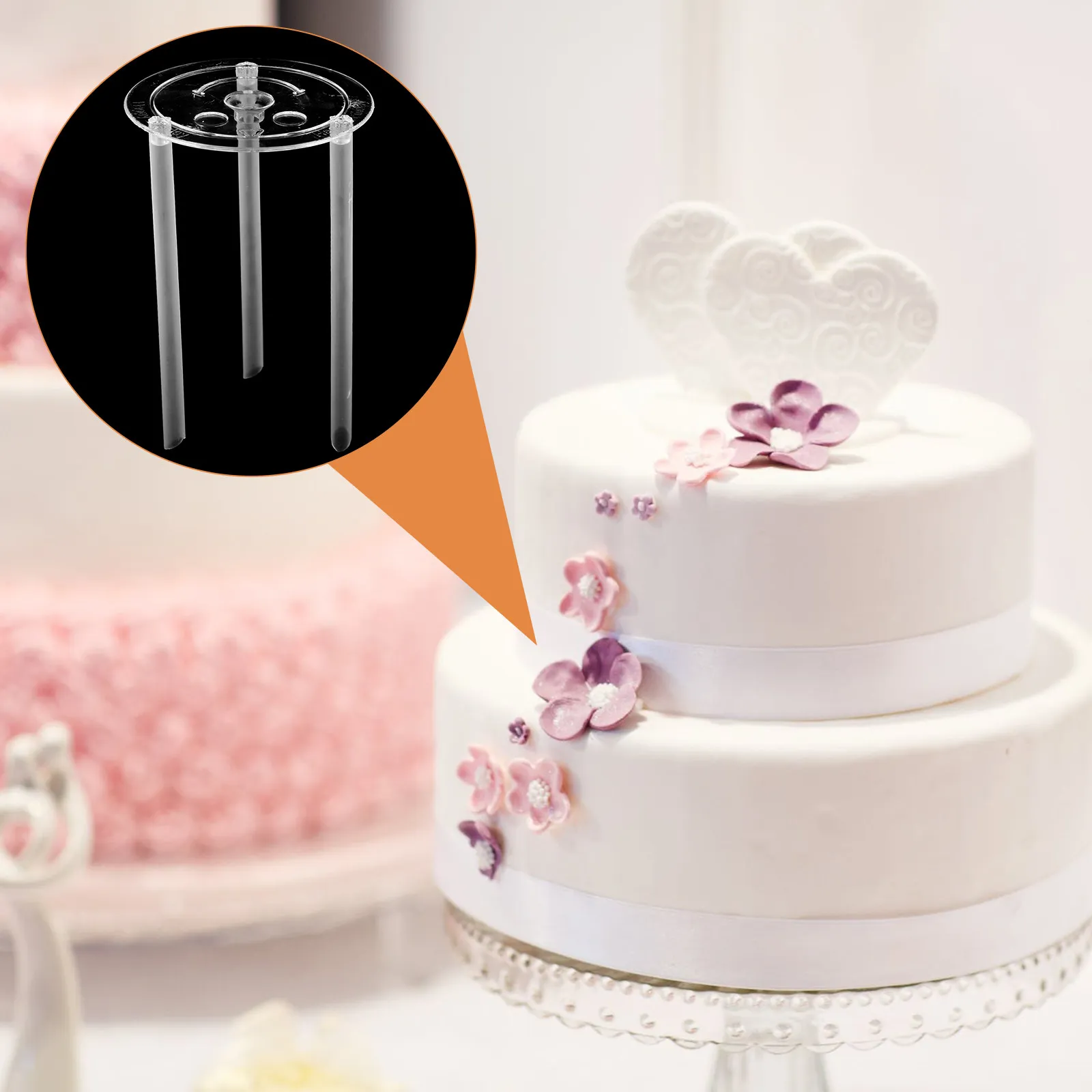 5Sets Plastic Cake Dowels Separator Plates Set for Multi Tier Cakes Stable Stacking Support Rods Baking Tools Cake Decorating