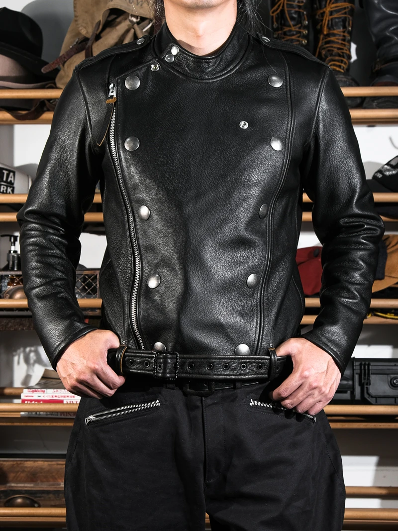 

Натуральная замшевая кожа Jaet Faion Urban Sle, мотоциклетное пальто, молодежное повседневное длинное кожаное пальто на молнии с прямым подолом