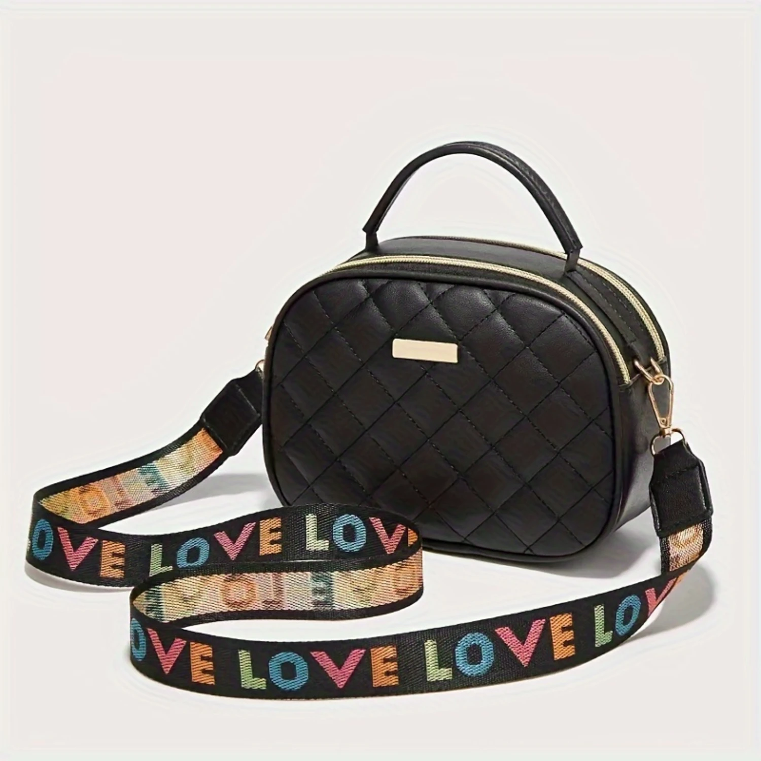 Girl's New Embroidered Lattice Casual Bag, Mobile Phone Coin Purse Single-layer Bag, Ideal choice for Gifts