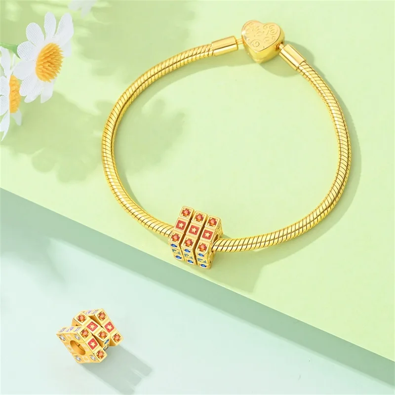 2026 New 925 Sterling Silver Music Magic Cube Charms Beads Fit 3mm Original Bracelet DIY Women Exquisite Party Jewelry Gifts