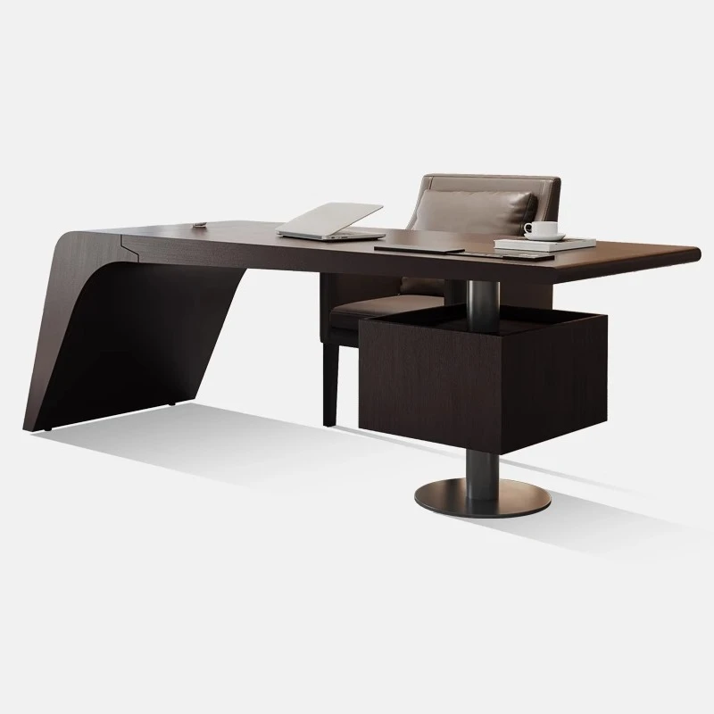 

Italian light luxury solid wood desk modern simple office writing desk computer desk
