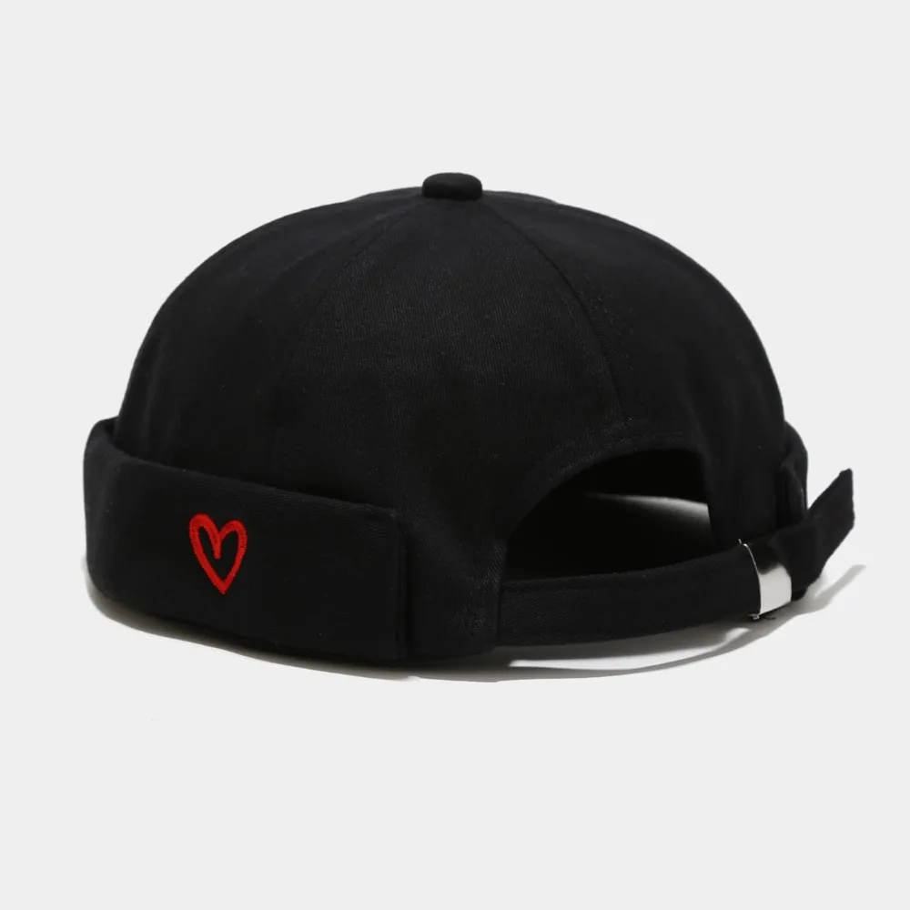 

New Heart Love Label Docker Cap Cotton Adjustable Beanie Hats Brimless Hat Men and Women
