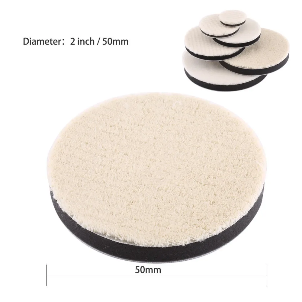 3PCS White Wool Polishing Pad 2 Inch/3 Inch/4 Inch Coarse / Medium / Fine Waxing Wool Pad Wool Universal Car Buffing Pad