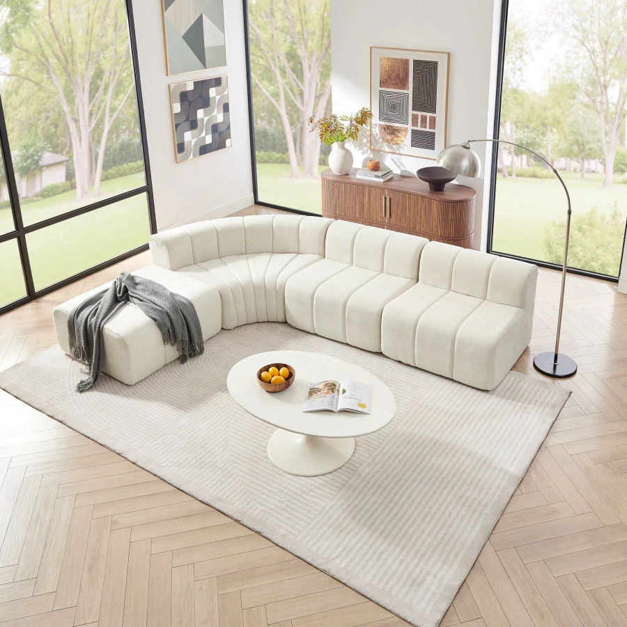 Modern Curved Modular Sectional 3