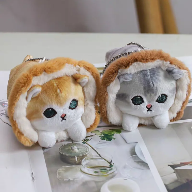 Original Mofusand Shark Cat Cos Series Cute Soft Plush Doll Cat Cosplay Lion Rabbit Bee 10cm Kawaii Plushies Keychain Toys Gift