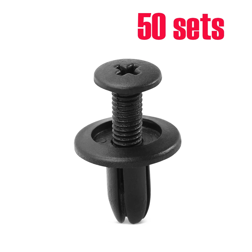 50set 6mm Car Fastener Clip Bumper Fender Liner Rivet for Audi A6 4F Jeep Cherokee Kl Gol G5 Passat B3 Golf Mk4 Vaz 2114