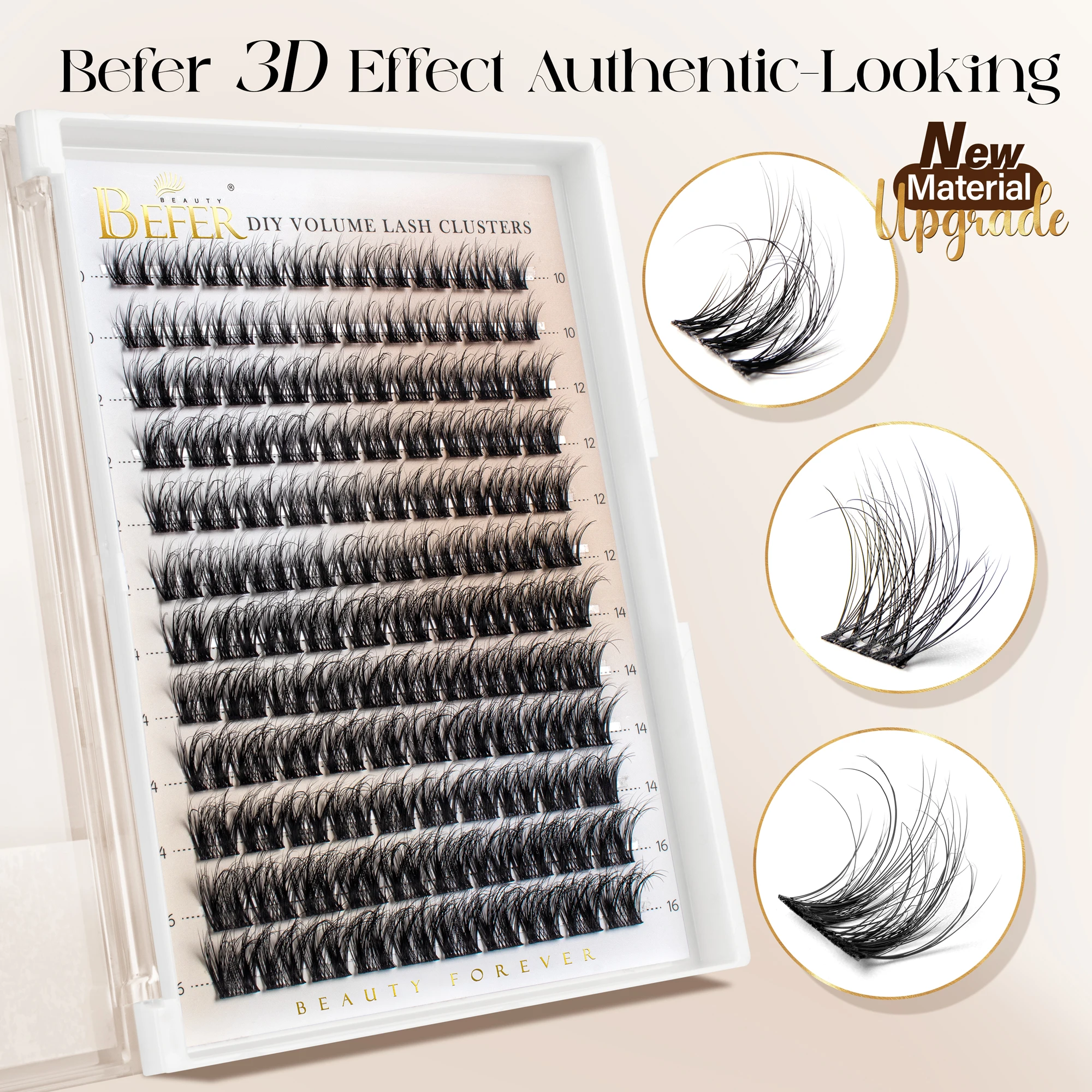 Eyelash Extension Eyelash - Befer Doğal Kirpik Demetleri D Curl