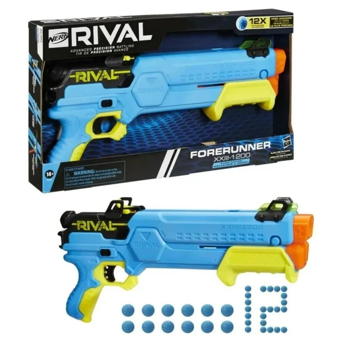 Бластер Hasbro Nerf Rival Forerunner XXIII 1200, с круглыми аккумуляторами и регулируемым прицелом F6320