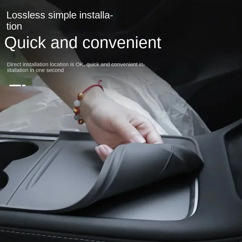 ل تسلا نموذج 3 نموذج Y 2023 وحدة التحكم المركزية بطانة حماية من السيليكون المضادة للانزلاق عدم الانزلاق التحكم المركزي دفع سحب حصيرة الملحقات الداخلية