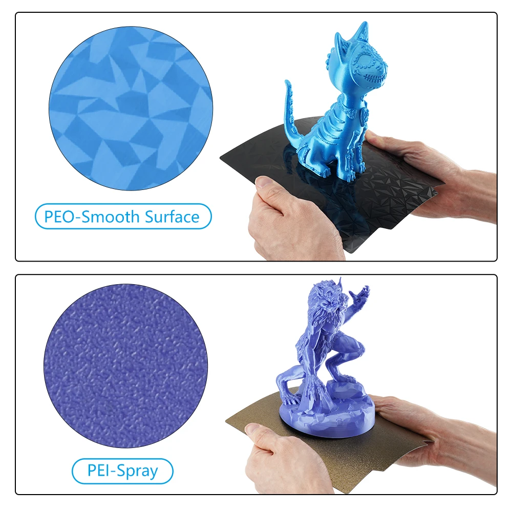 Genius Pro بناء لوحة للمدفعية الدبور PEI ورقة PET PEO PEY لوح فولاذي زنبركي مزدوج الجوانب للمدفعية Genius 230x230mm