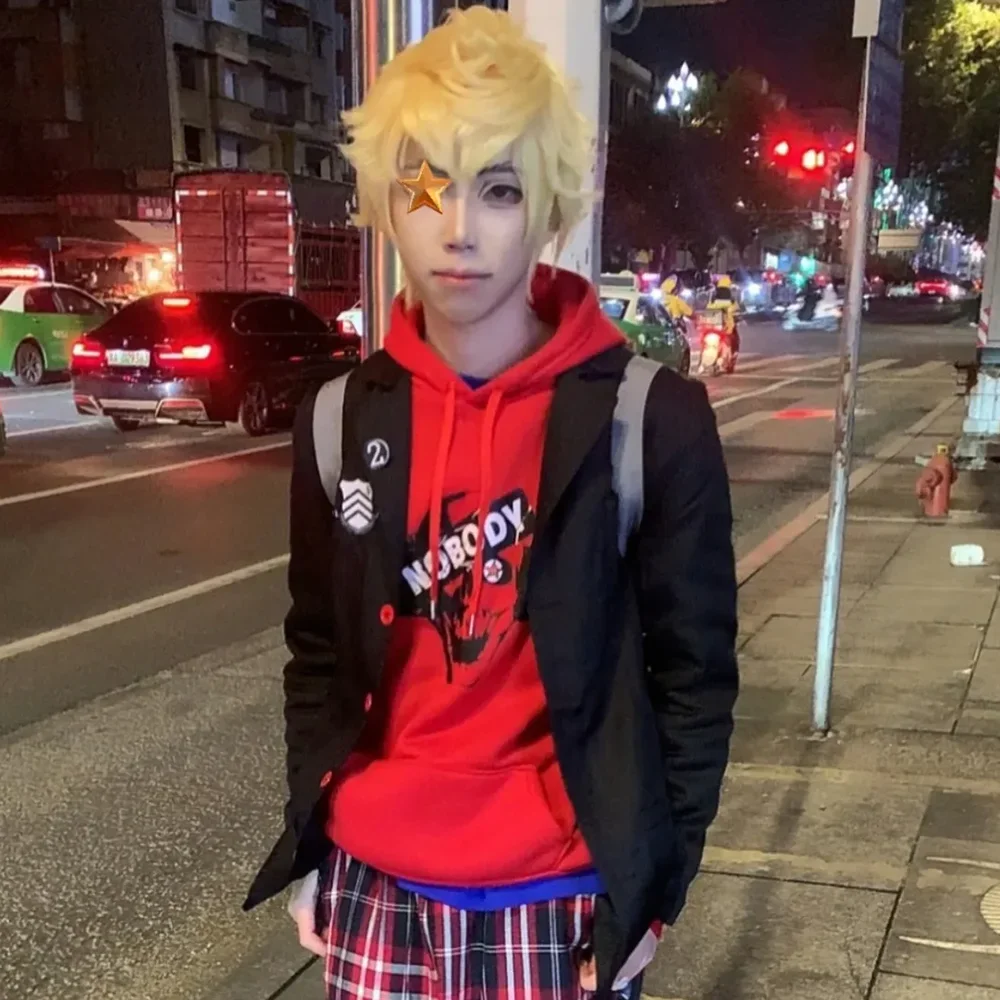 لعبة P5 ريوجي ساكاموتو تأثيري هوديي زي للجنسين الجمجمة الأحمر البلوز عادية كم طويل معطف فوقي هوديس الملابس الموحدة