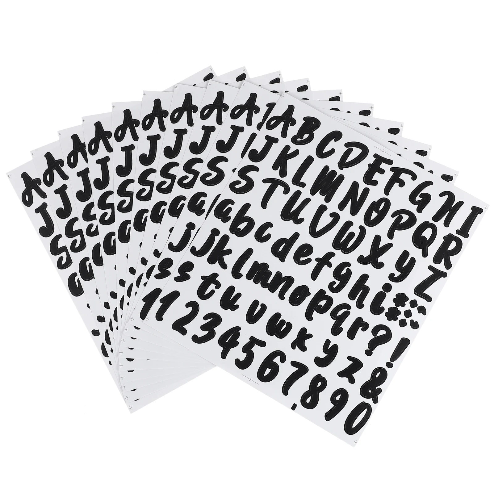 

10 Sheets Self-Adhesive Stickers Labels Letters Numbers Wall Decals for Kids Room Home Mailbox Easy Remove No Residue Black