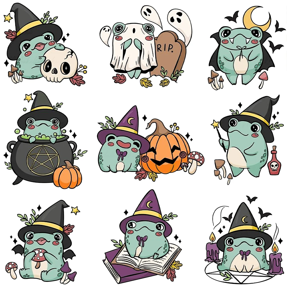 Mangocraft Cute Witch Frogs Halloween Metal Cutting Dies Clear Stamp DIY Scrapbooking Dies Silicone Stamps For Card Albums Decor