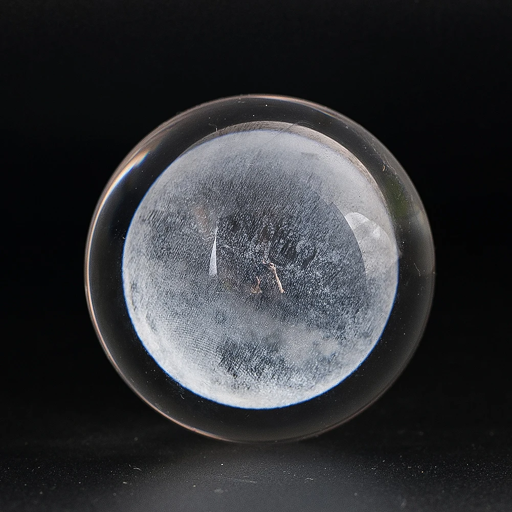 50mm Crystal Moon Ball Prism Miniature Model Shooting Props Tabletop Paperweight Display Astronomy Hobbyist Gift 3D Decor Crafts