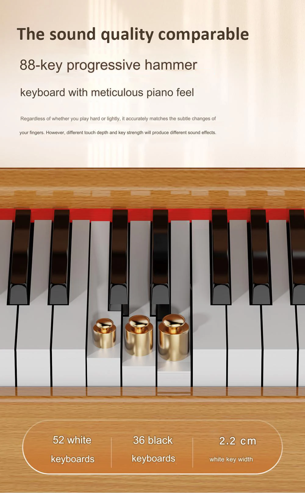 Acoustic Piano Electric Digital Professionnel Piano 88 Keys Weighted Professional Built in Speakers Piano Keyboard