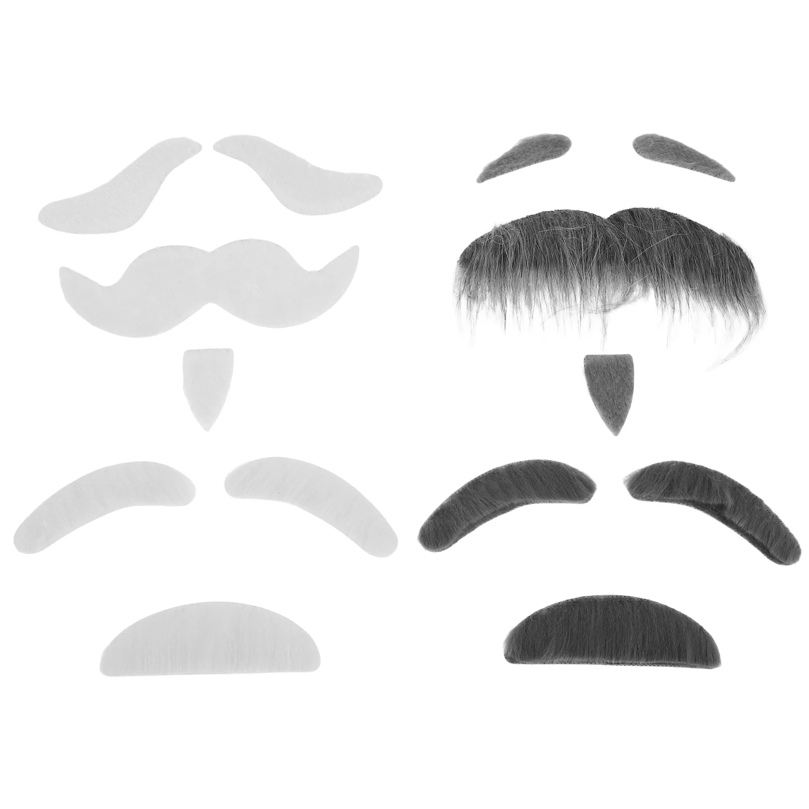 

1Set Halloween Fake Mustache Beard Eyebrow Adhesive Fake Beard Set Cosplay Costume Prop Realistic Grandpa Old Man