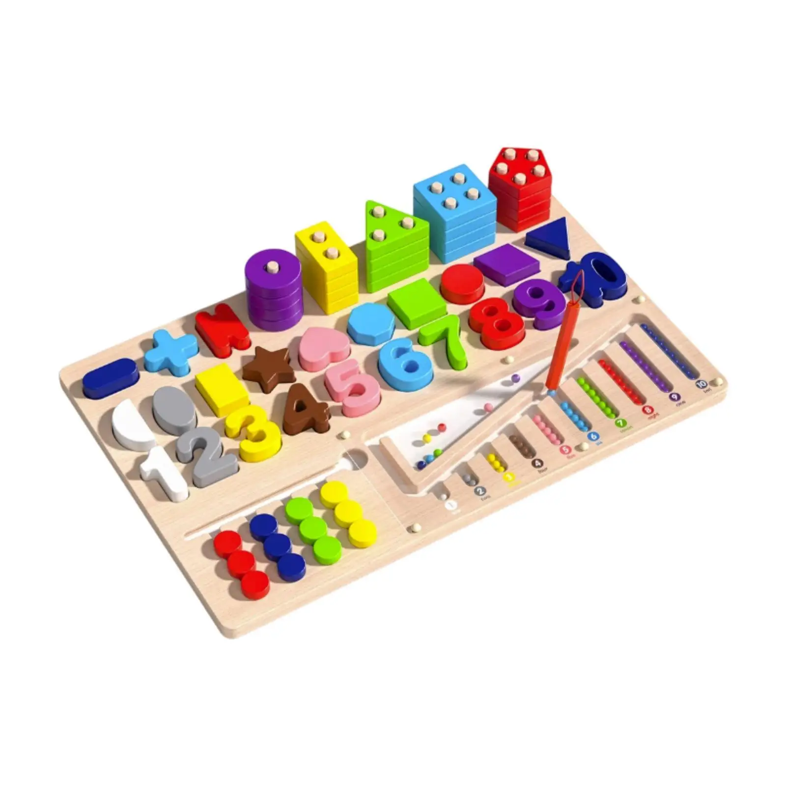 Drewniany Sorter Kształtów Motoryka Mała Edukacyjna Kolorowa Łamigłówka Układanka Kształtów Puzzle z Numerami dla Dzieci Niemowląt Chłopców